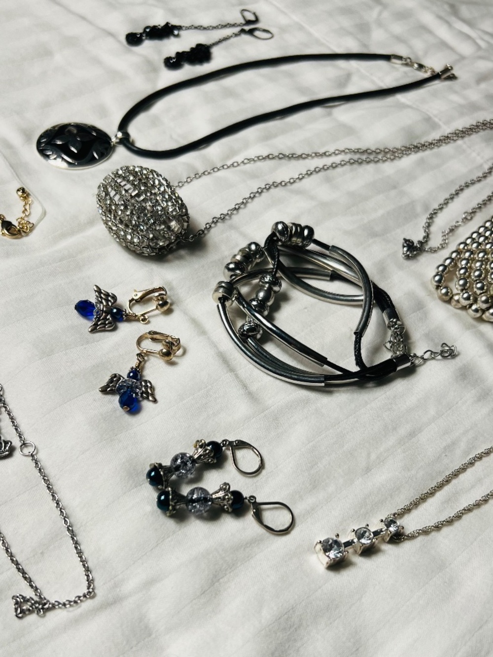 Premier Designs Versona Liz & Co Lot 10 Pc Set Silvertone Blue Black